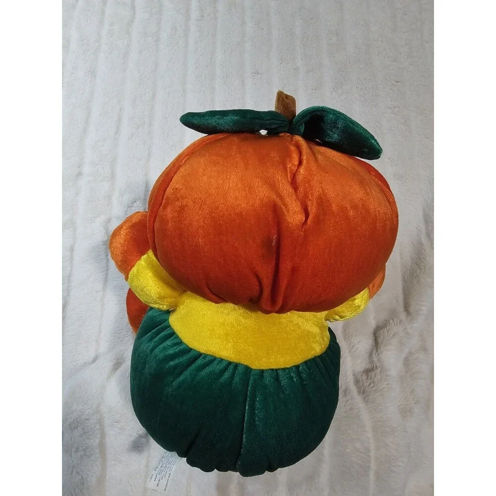 Vintage Dan Dee Pumpkin Man Plush Velour Soft Expressions Halloween 12